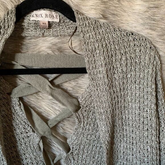 NWT XS Green gray marled cardigan - Picture 2 of 3